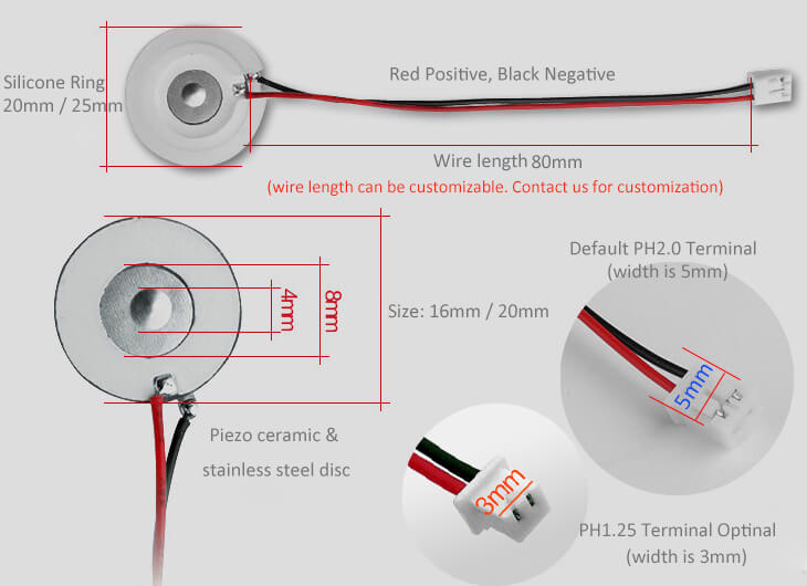 108 khz piezo ceramic atomizer disc